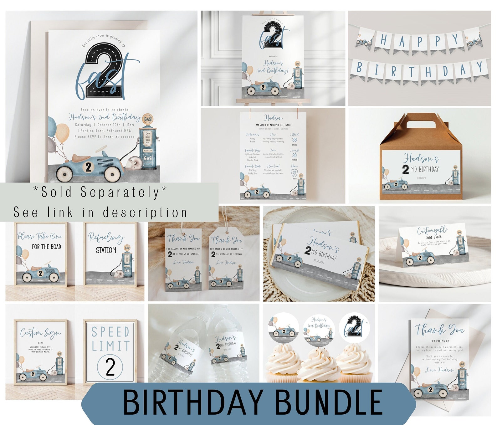 Fast Tag Card Frame Editable Racing Party Favor Tags | Two Fast 2nd Birthday Theme ...