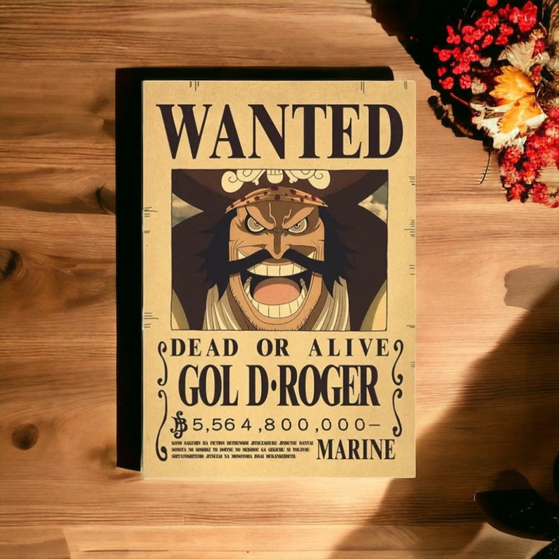 StrawHat Luffy Bounty Steckbrief One Piece Piratencrew Etsy.de