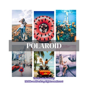 10 preset mobili Polaroid Lightroom, preset analogici, preset per pellicole, preset vintage per blogger, preset desktop estetica retrò, Instagram