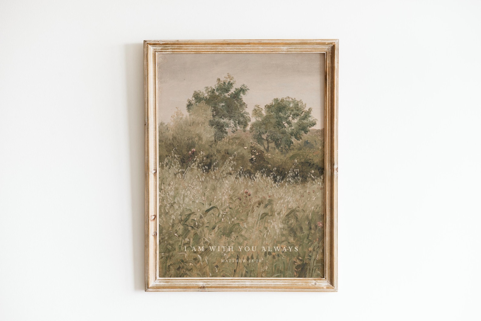 Christian Wall Art, With You Always, Matthew 28:20, 8x10" unframed