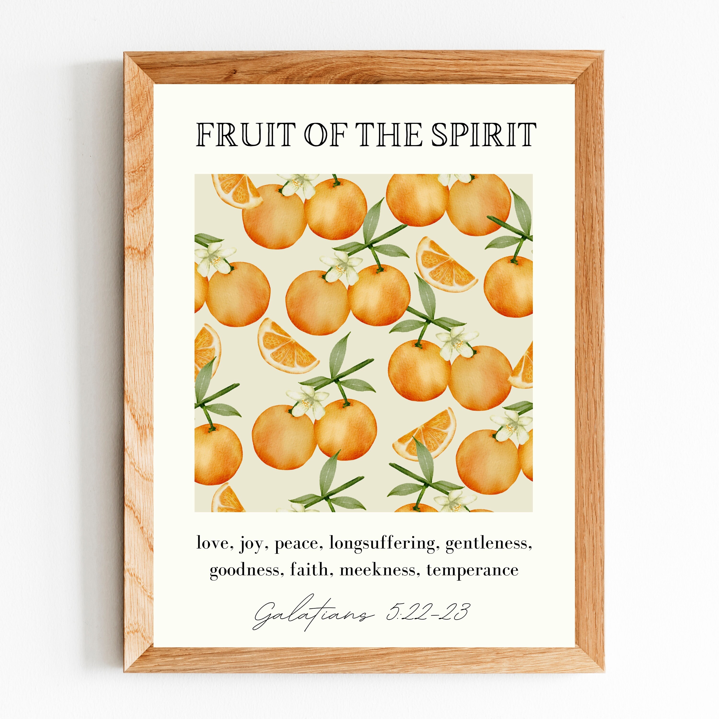 Fruit of the Spirit, Wall Art Printable, Galatians 5 22 23 KJV, Modern ...