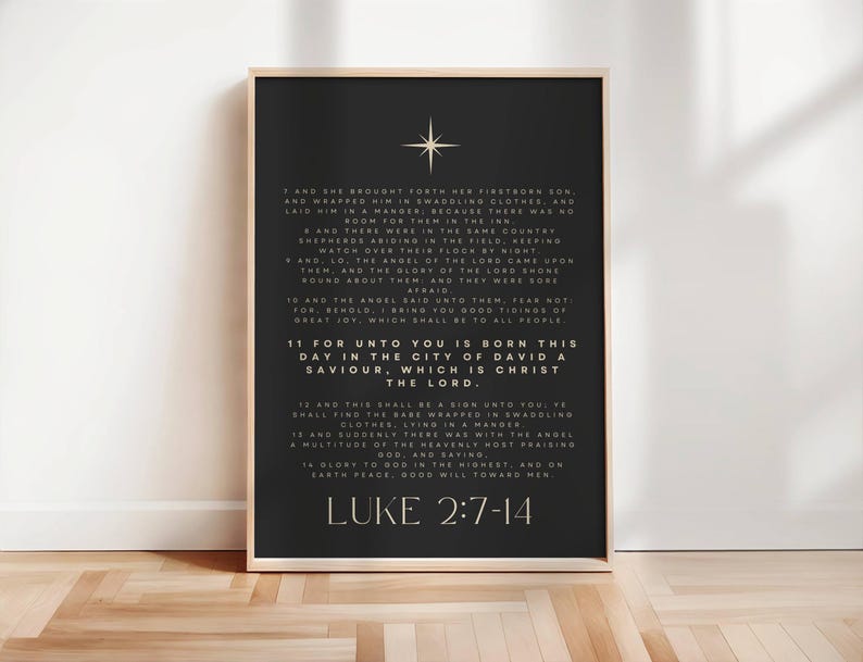 christian-christmas-print-savior-is-born-luke-2-7-14-kjv-wall-art