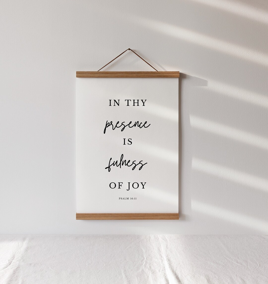 Minimal Christian Wall Art, Joy, Psalm 16:11 KJV, Modern Scripture Art ...