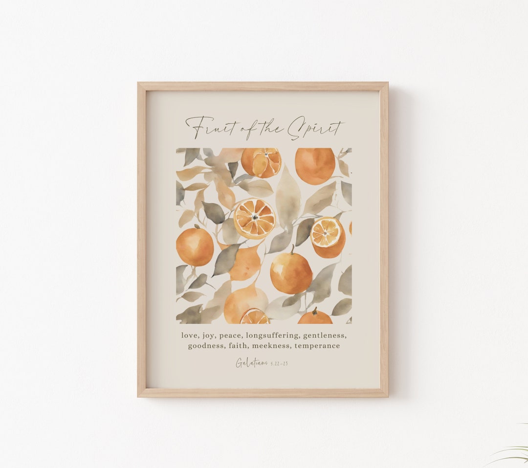 Fruit of the Spirit, Wall Art Printable, Galatians 5 22 23 KJV, Modern ...