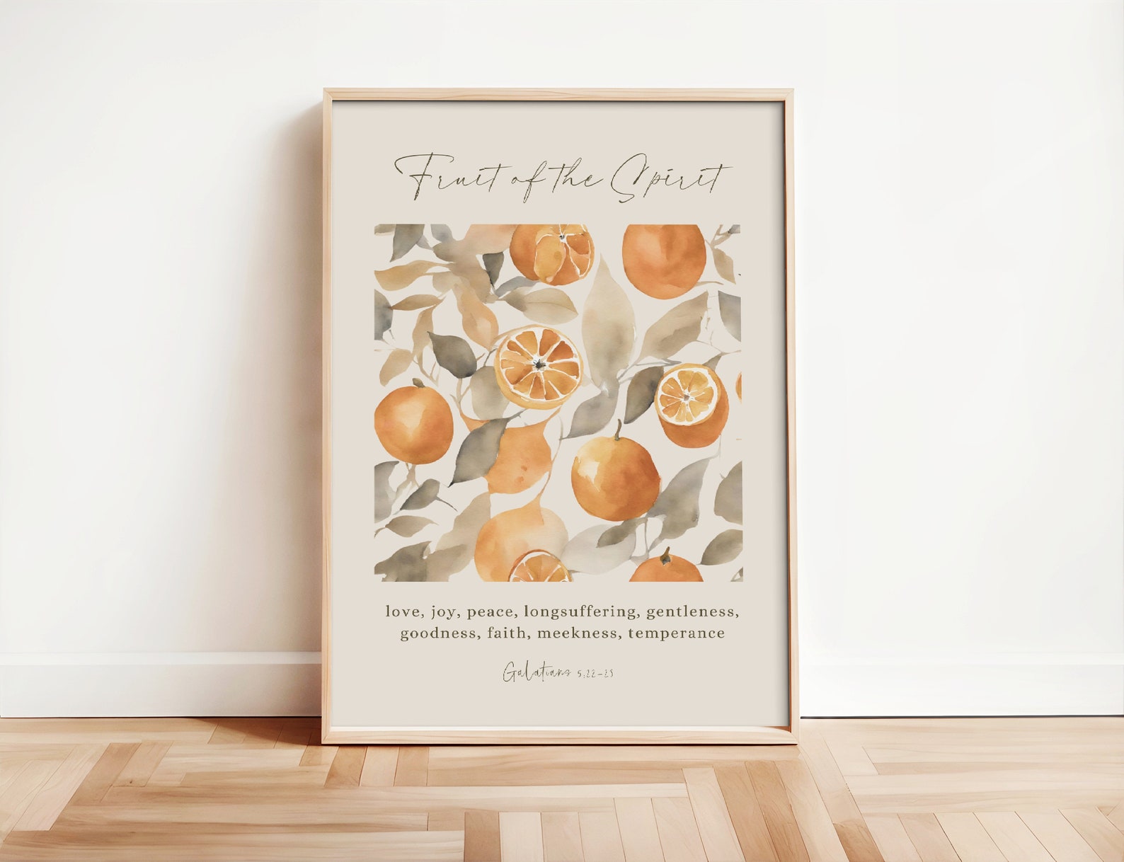 Fruit of the Spirit, Christian Wall Art, Galatians 5 22 23 KJV, Modern ...