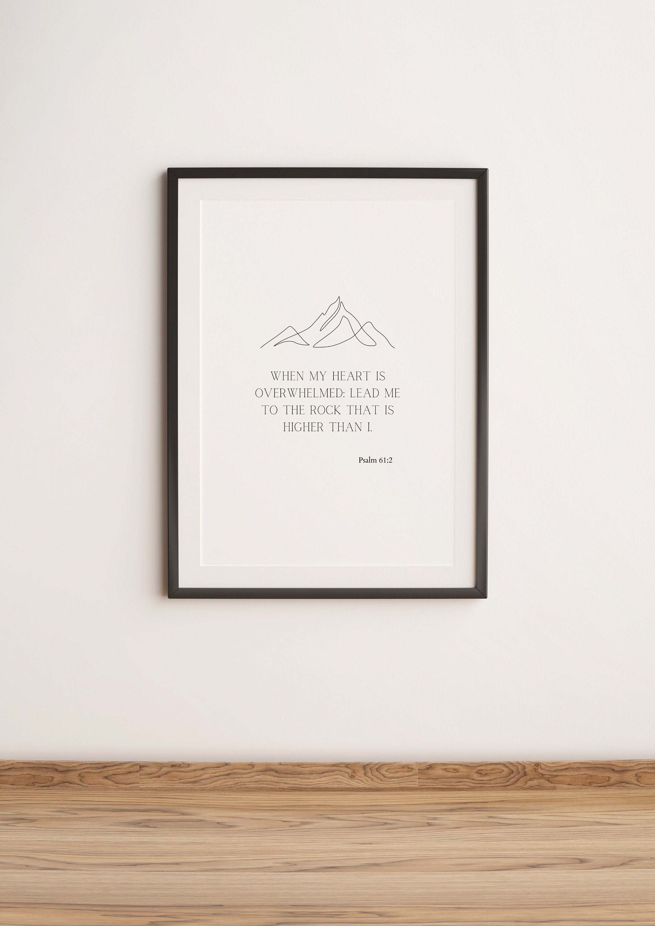 Lead Me To The Rock, Psalms 61 2 KJV, Minimal Christian Wall Art, Modern Scripture Print, Bible Verse Art, Aesthetic Home Decor, Boho Decor