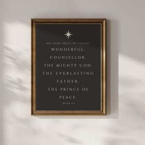 Christmas Prince of Peace Print Isaiah 9:6 Jesus Wall Art Scripture Printable Christian Bible Verse Minimal Decor Vintage Digital Farmhouse