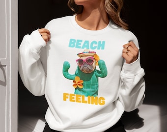 Perro "Beach Feeling" - Sudadera sin Capucha Original Unisex