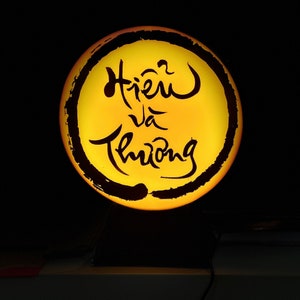 LED LIGHT BOX for home decor, custome loving messages, Woman Men New year present, Village des pruniers, Plum Village, Làng Mai 20x25cm