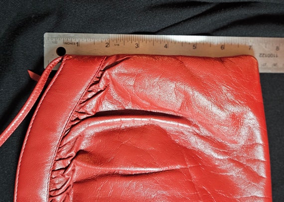Retro 1980's Red Leather Purse - image 7