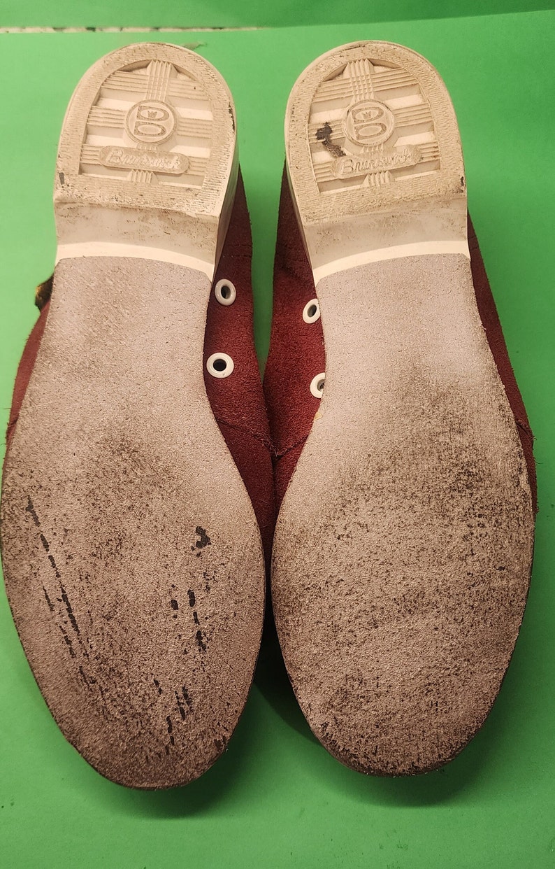 Maroon Suede Brunswick Velcro Bowling Shoes Etsy Canada
