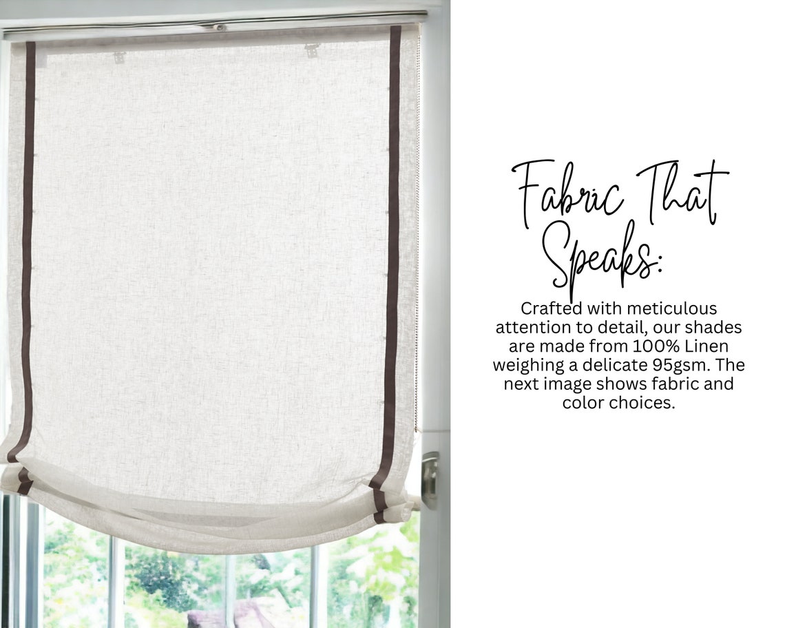 Linen Roman Shades Relaxed Roman Shades Custom Roman Shades Etsy