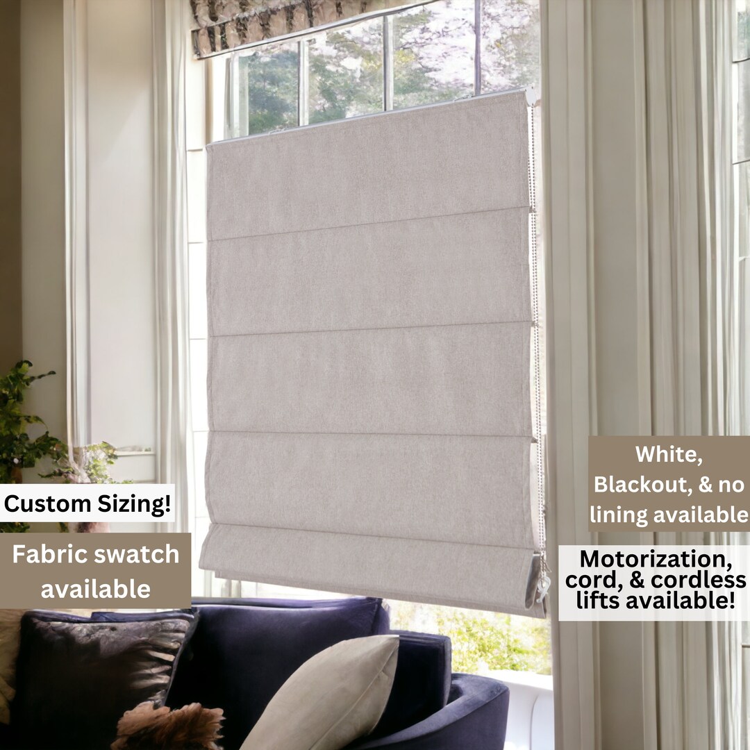 CUSTOM Roman Shades Custom Window Treatment Roman Shades for Etsy