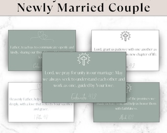 30 Printable Bible Prayer Cards for Newlyweds, Encouraging Scripture Cards for Marriage, Love Bible Verse Cards, Christian Wedding Gift