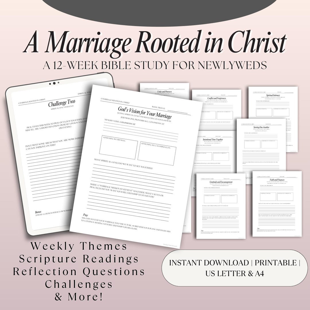 12 Week Bible Study Guide for Newlyweds Printable, Bible Summary ...