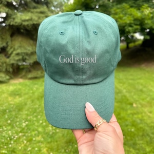 God is Good Christian Hats, Embroidered Hats, Faith over Fear Christian Clothes, dad cap, gift for him her