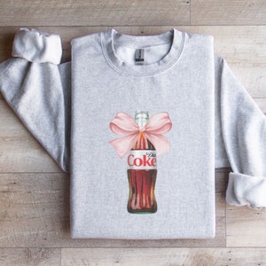 Diet Coke Pink Bow Sweatshirt, Diet Coca Cola Crewneck, Diet Coke Lover, Trendy Sweatshirt, Diet Coke Fan, Gift for Diet Coke Drinker