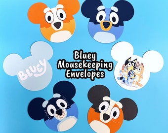 Bluey Mousekeeping Envelopes | Money Tip Envelope | Disney Gift Card Holder | Disney Jr. | Dog | Bluey