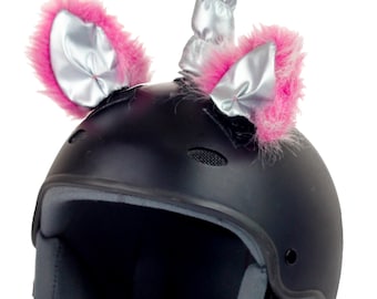 Unicorn on helmet , Horns on helmet , Ears on helmet , Ski Helmet Cover , Helmet Cover
