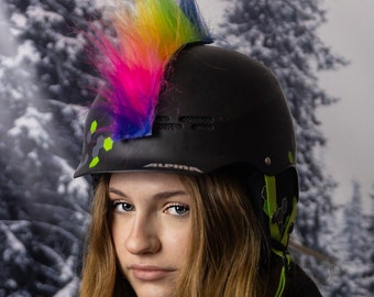 Helmet Cover,Ski Helmet Cover,Punk on helmet,Mohawk on helmet,skihelm berzug,Rainbow Punk