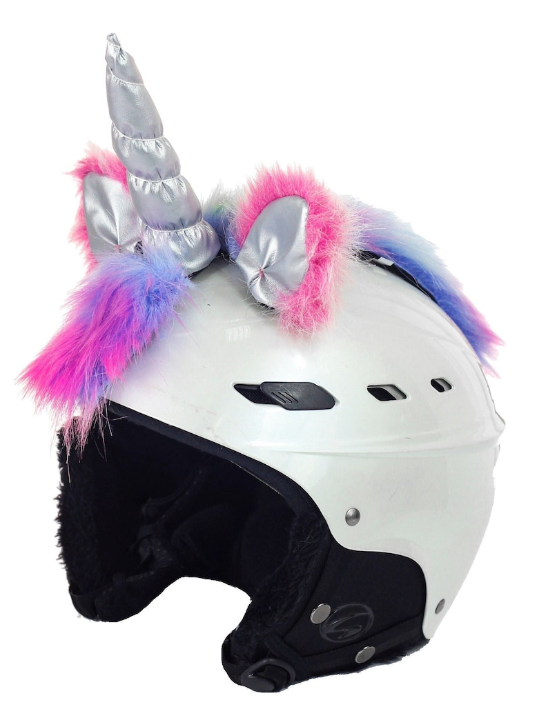 Unicorn on helmet, Horns on helmet, Ears on helmet, Ski Helmet Cover, Helmet Cover, Couvre casque ski, skihelm berzug, helmet image 1