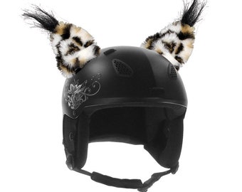 Ski Helmet Cover, Lynx on Helmet, Helmet Ears, Helmet Cover, Helmet horn,