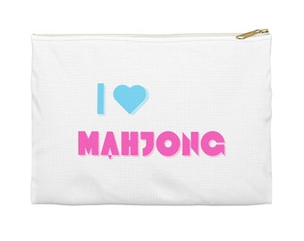 Mahjong Zipper Pouch - i heart Mahjong (for tiles and cards)