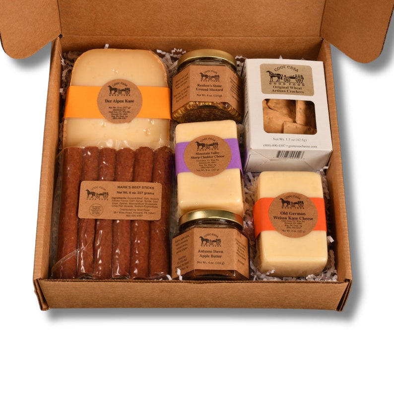 Nittany Assortment Cheese and Meat Gift Box. Perfect for Corporate