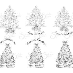 Pacote de clipart de árvore de Natal PNG, download digital, fundo transparente, impressões, impressão sob demanda, adesivos, pacote de Natal