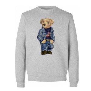 Teddybear sweatshirt, American sweatshirt, Teddy bear Shirt, Polo Shirt, Polo Hoodies, polo sweatshirt