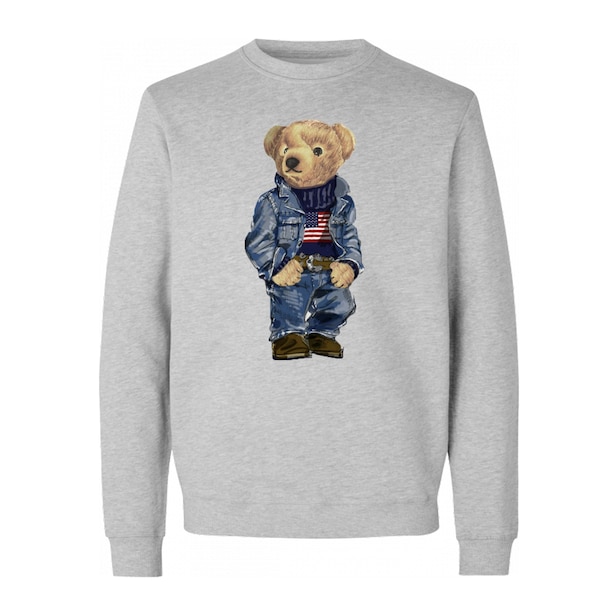 Teddybear sweatshirt, American sweatshirt, Teddy bear Shirt, Polo Shirt, Polo Hoodies, polo sweatshirt