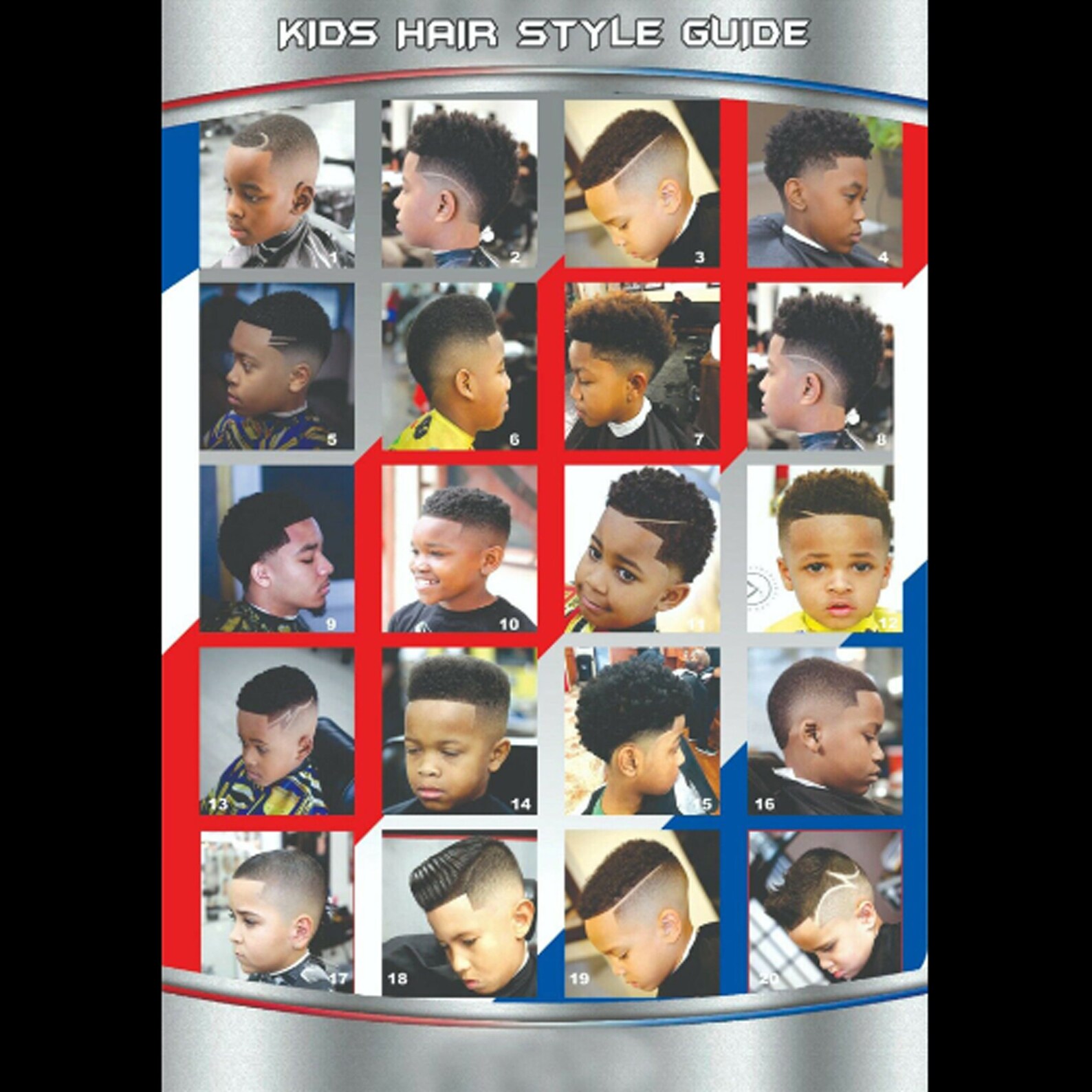 thumbnail interactive-video image 1 of Kelvin Poster & Son Barber Shop Poster: 24x36 Modern Hair Styles For Men & Youth 1 of 2