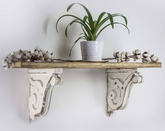 Wall Floating shelves Corbel Shelf Brackets Decorative Shelving & Storage - Rustic Farmhouse Decor wall decor home decor distressed self