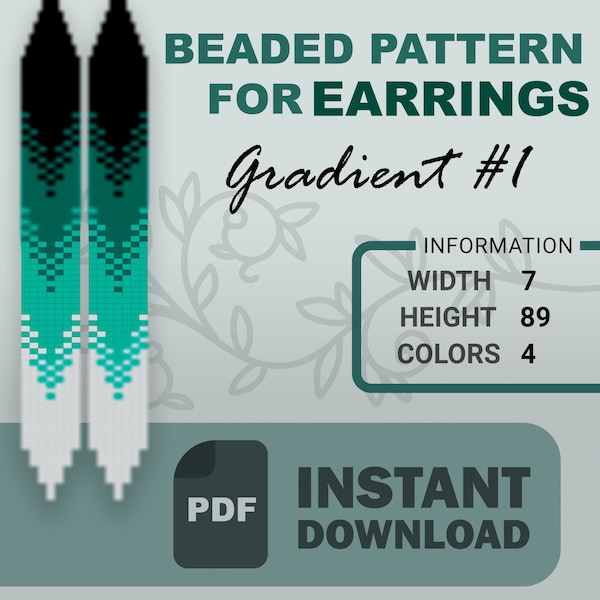 PDF pattern for earrings "Gradient #1", Pattern for earrings, Template for beaded earrings, Gradient pattern, Beading