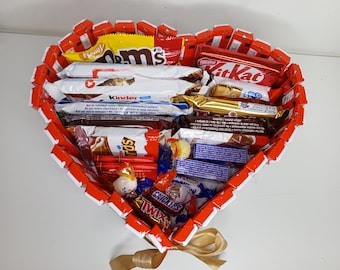 Scatola Kinder a forma di cuore personalizzata per la Festa della Mamma, colleghi, compleanni...