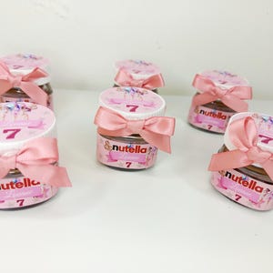 Mini pot de Nutella personnalisé pour Anniversaire , Mariage, Cadeaux d'invités, Baptême, Gender Reveal ... Thèmes au choix