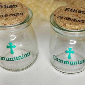 Gepersonaliseerde lege snoeppot met kurk. Huwelijkscadeau - doop - snoeppot voor een bruiloft - traktaties