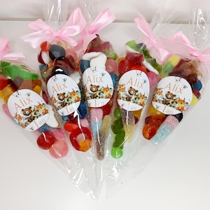 Cono de caramelo personalizado: regalo gourmet original para cumpleaños, bodas, bautizos, nacimientos, revelación de género. Precios al por mayor disponibles.