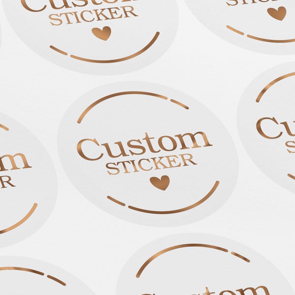 Custom Logo stickers, Round Custom Logo Label, Envelope Seal, Artwork Stickers, Invitation Seals, Foil Stickers, Silver, Gold, CSR-01