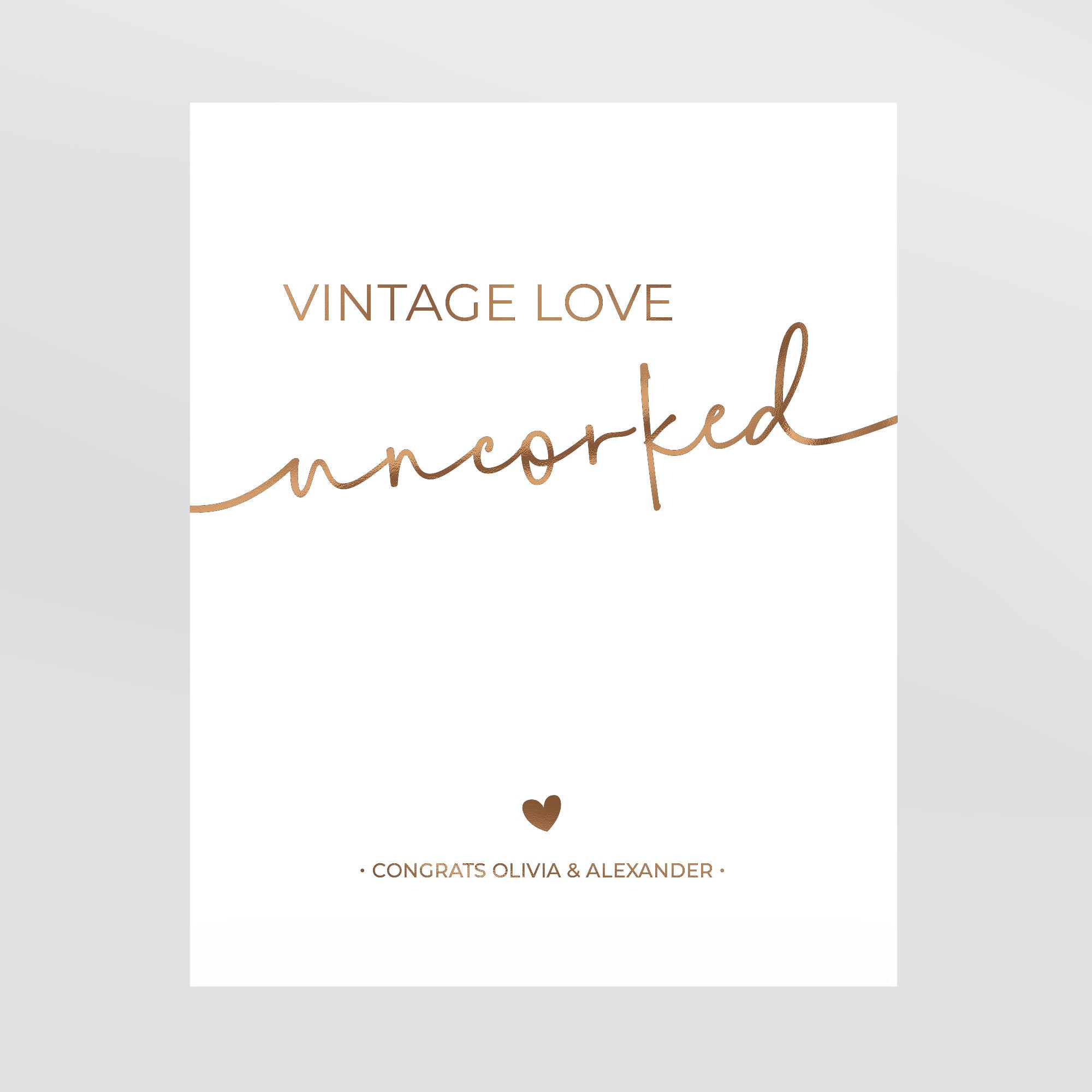 Custom Wine Label, Engagement Wine Label, Vintage Love
