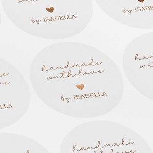 Sticker fait main avec amour, Étiquette Made With Love, Sticker petite entreprise, Emballage de magasin, Étiquettes pour objets faits main, LUX0119
