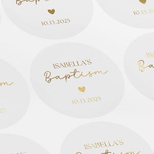 Personalized Baptism Sticker, Baptism label, Christening Sticker, Naming Ceremony Labels, Foiled Stickers, Silver, Gold, Rose Gold, LUX0121
