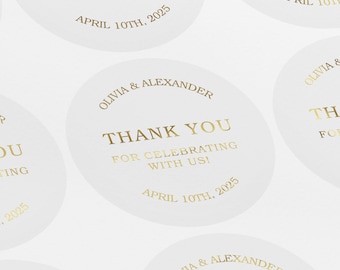 Personalized Thank You Wedding Stickers, Foiled Invitation Seal