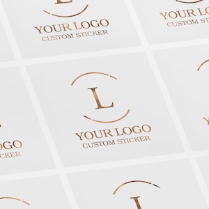 Square Custom Logo stickers, Custom Logo Label, Envelope Seal, Artwork Stickers, Invitation Seals, Foil Stickers, Silver, Gold, CSR-02