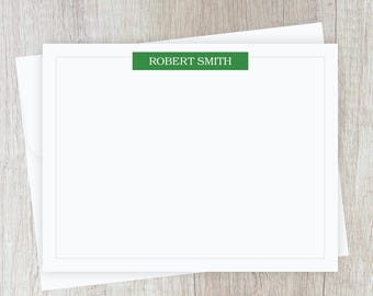 Personalized Border Notecard Set, Custom Family Stationery