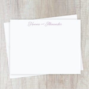Papeterie avec inscription personnalisée, Jeu de cartes de correspondance plates personnalisées, Cartes de correspondance plates, Papeterie pour noms de famille, LUXE-NC02