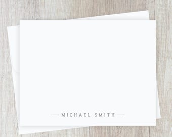 Personalized Modern Script Stationery Cards, Flat Notecards with Envelopes