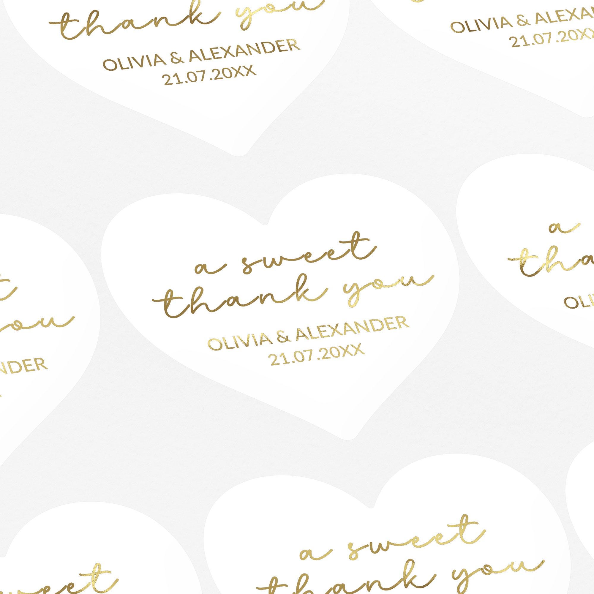 Heart Shaped Thank You Sticker