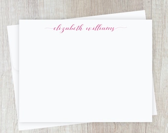 Script Personalized Stationery Cards, Flat Notecards
