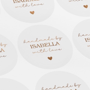 Handmade by Sticker, Made With Love Label, Small Business Sticker, Shop Packaging, Tags For Handmade Items,  LUX0123